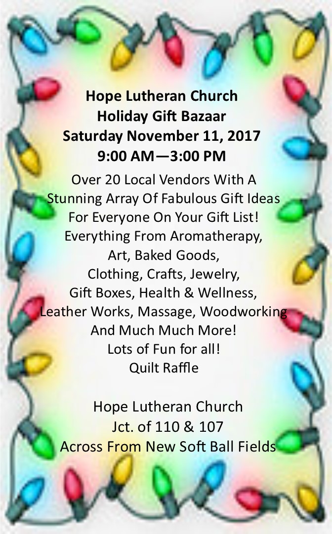 Hope Lutheran Church Holiday Gift Bazaar