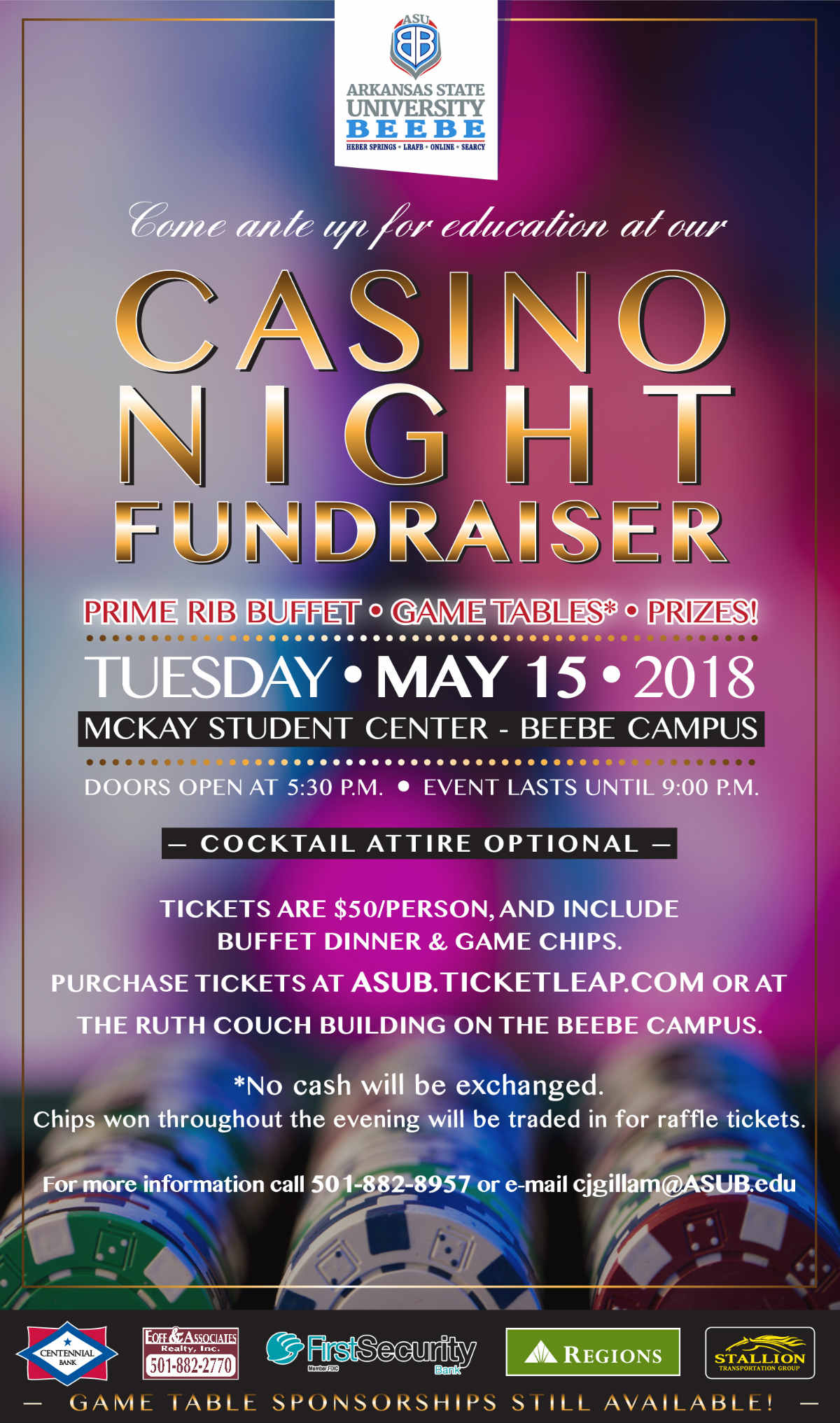 ASU-Beebe Casino Night Fundraiser